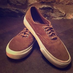 New VANS teak brown suede leather sneakers 8M